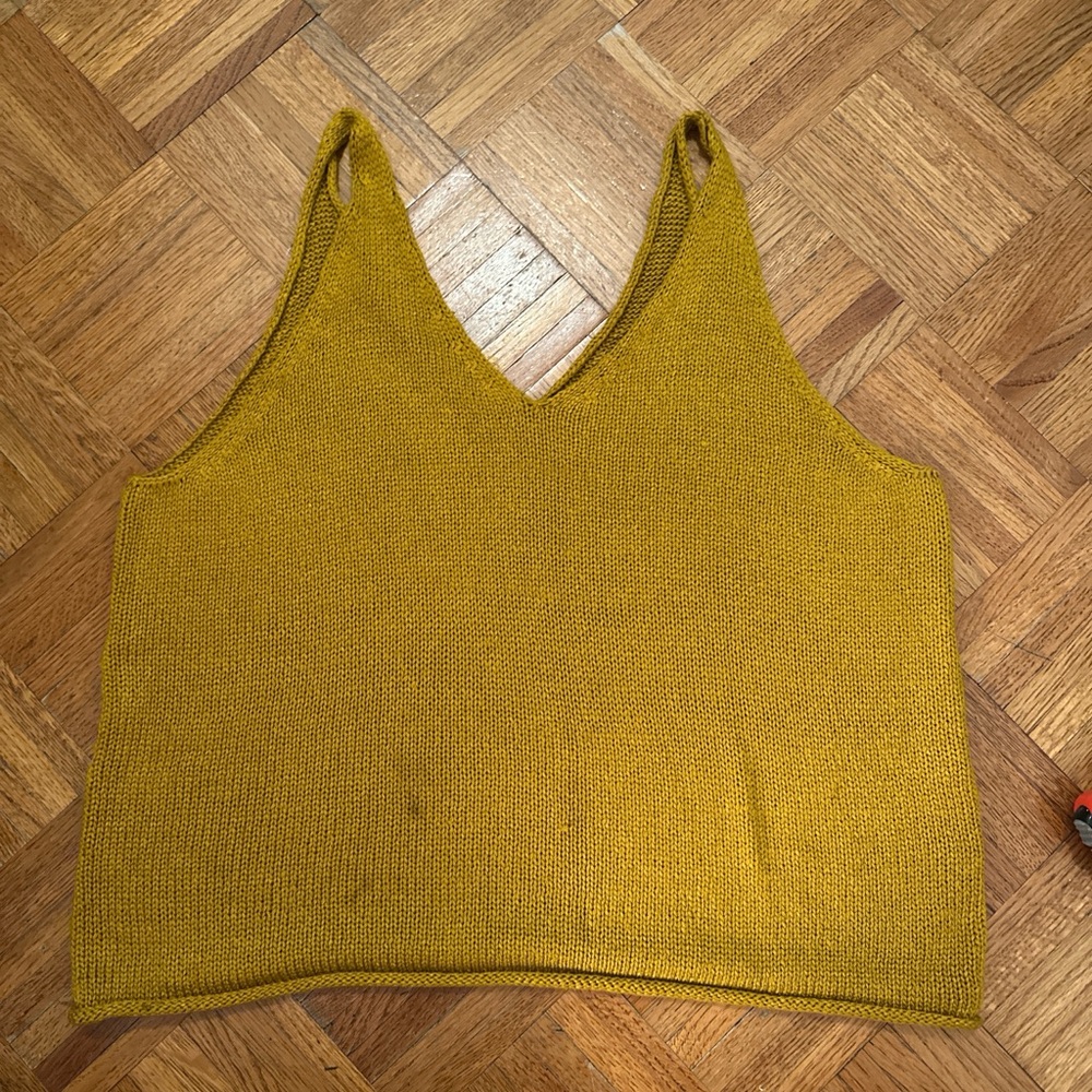 H&M Mustard Yellow Knit Tank Top